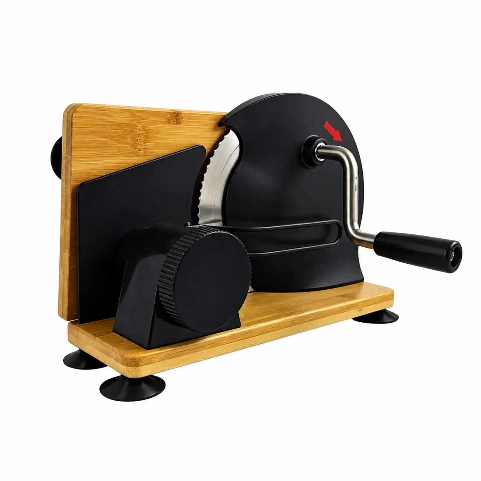 Hand Crank Bread Slicer with Serrated Stainless Steel Blade Foldable Manual Cutting Tool with Bread Guide for Consistent Slices