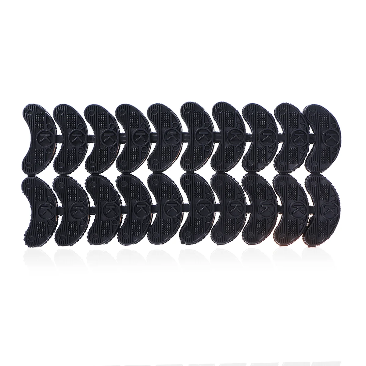 Heel Plates 20Pcs Anti- skid Shoe Heel Taps Shoe Repair Pad Replacement Toe Plates for Shoes ( Black )