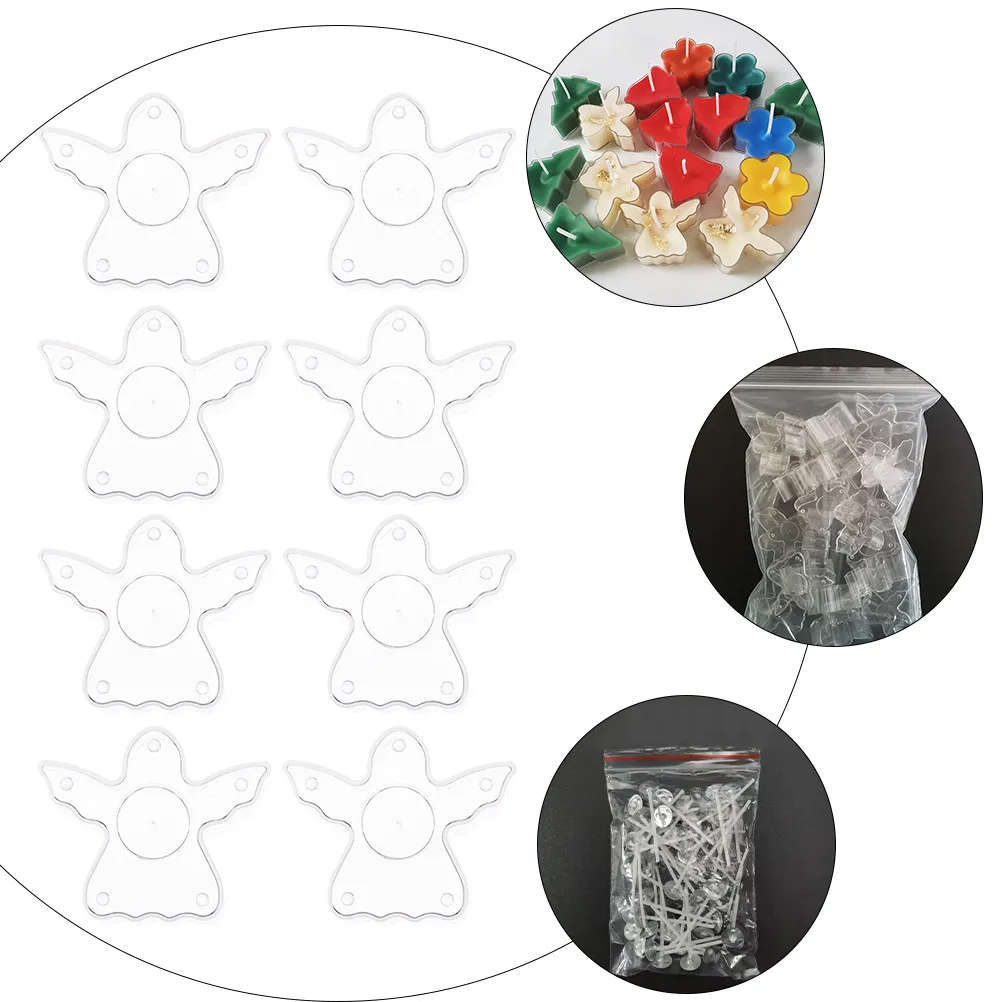 1Set Plastic Molds with Professional Candlewicks DIY Making Supplies for Scented Aromatherapy Handmade Craft Gifts