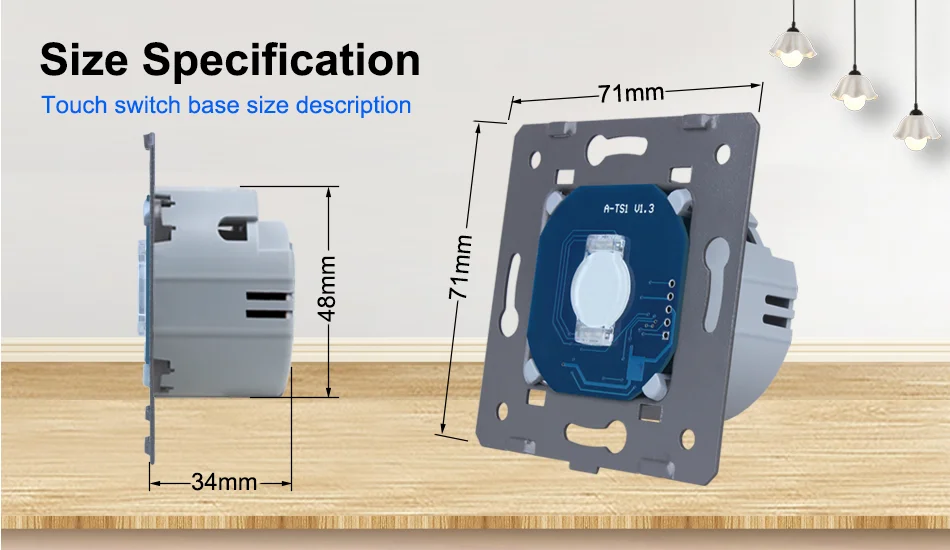 WELAIK EU Cross 1Gang 2Way 3Way Aisle Intermediate Through Stairs Wall Touch Switch 1~1000W Smart LED Light Wall Switch  A912