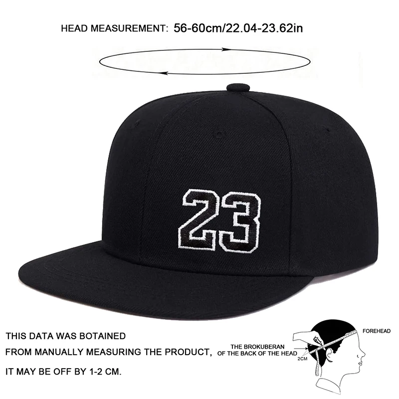 Unisex 23 Embroidery Hip-hop Hats Fashion Outdoor Adjustable Casual Baseball Caps Sunscreen Hat