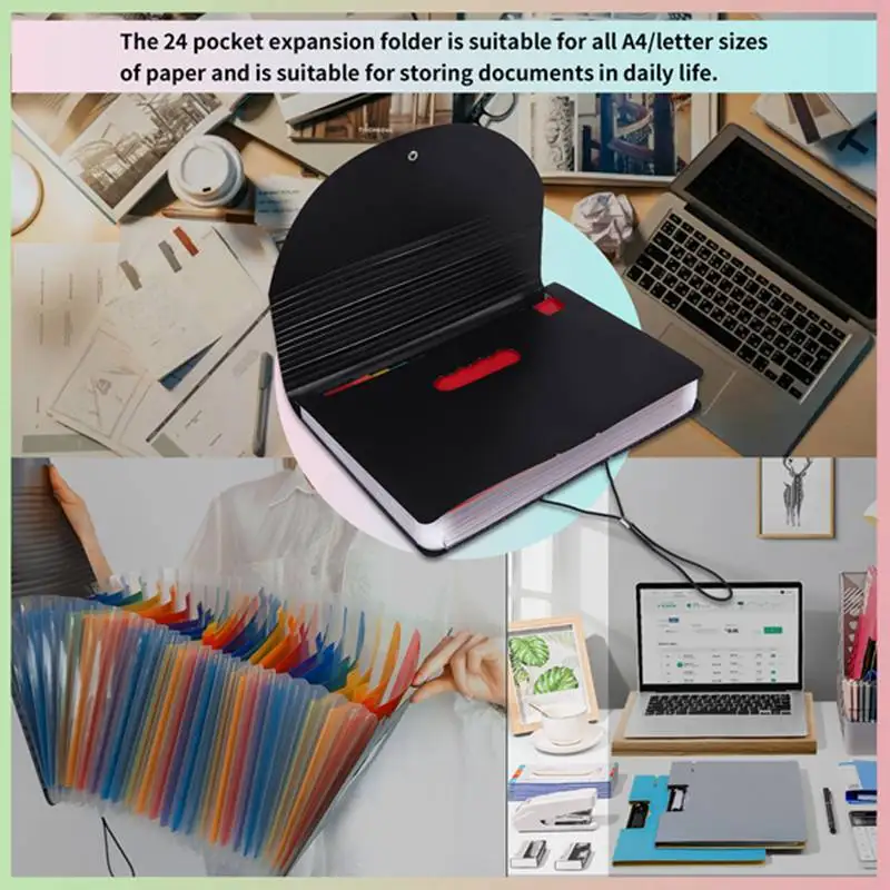 Accordian File Organizer,Expandable File Folder,Portable Accordian Folder Letter Size,For Paper Documents A4 Letter Size