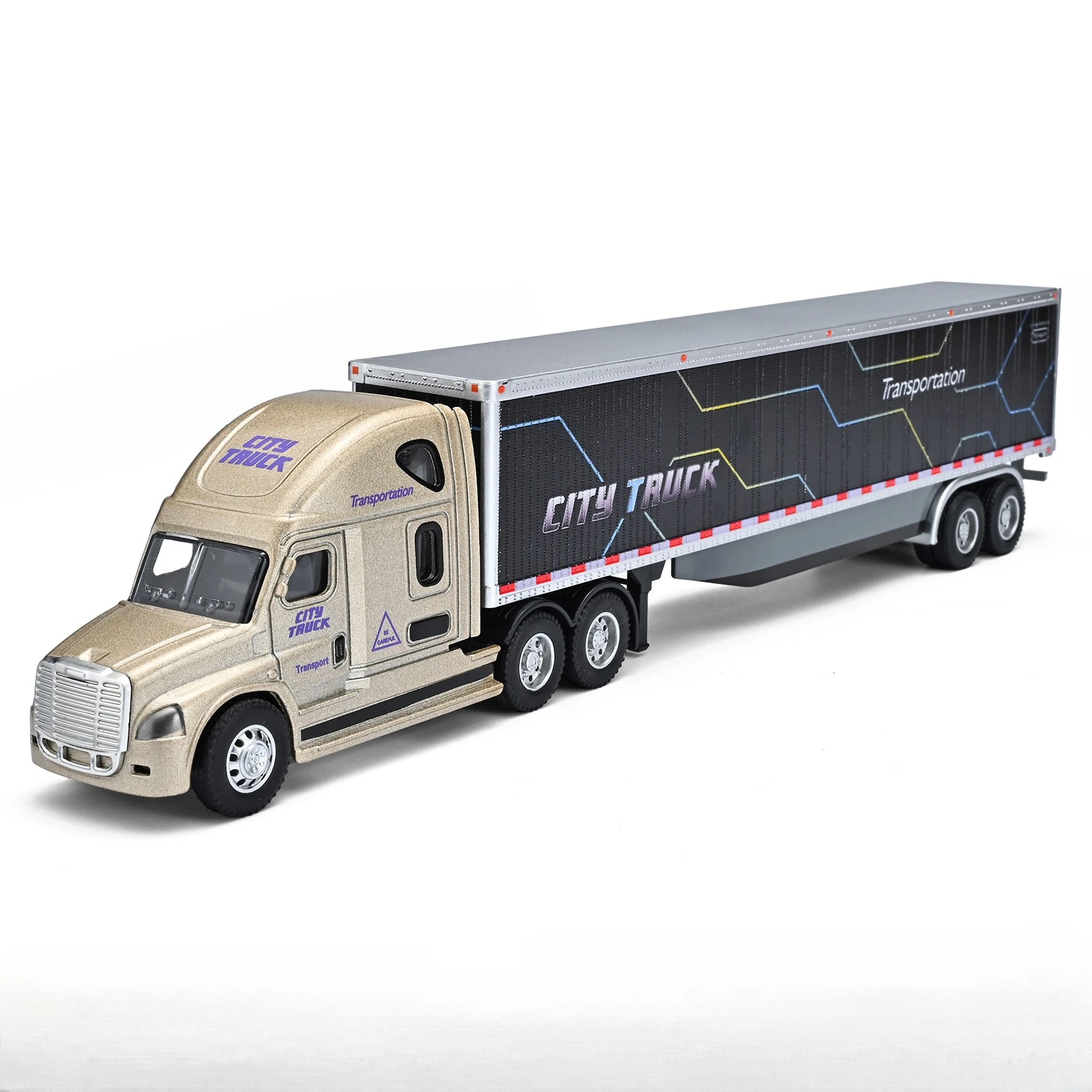 컨테이너 운송 차량 시리즈 풀백 합금 트레일러 컨테이너 트럭 모델 소형 자동차 소년 장난감