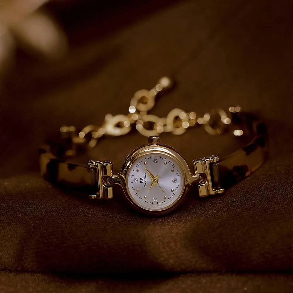 Classic Women Watch High Quality Amber Tortoiseshell Vintage Bracelet Quartz Watches Ladies Dress Gifts  Waterproof Wristwatch
