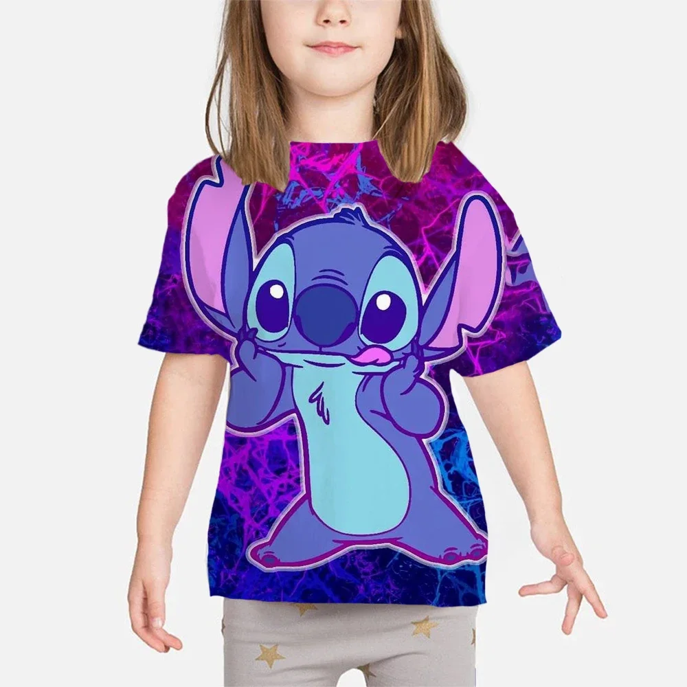 Funny T-shirts Kids Children Tshirt Plus Size 2023 Summer Stitch Anime High Quality 3D Print T Shirts Tops Boy Girls Loose