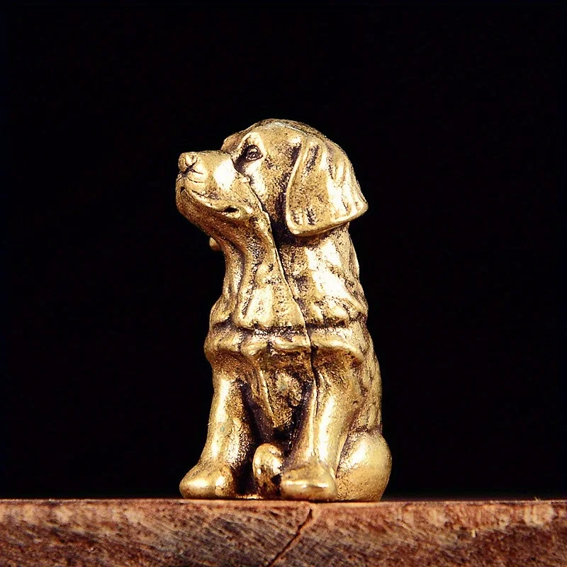 Adornos de latón para perro, adornos de perro del zodiaco sólidos Vintage personalizados, recuerdo de té, decoración de adornos de escritorio, 1 ud.