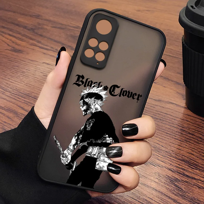 Anime Black Clover Phone Case For Xiaomi Redmi Note 5 11 12 Turbo 13 S T E Pro Plus 4G 5G Frosted Translucent Funda Cover Soft