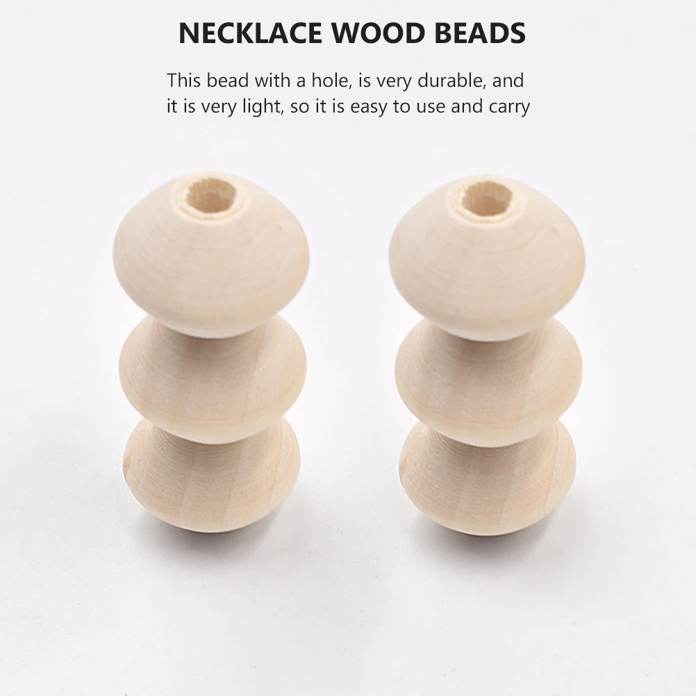 

40Pcs Wooden Abacus Beads for DIY Crafts Necklace Making Jewelry Projects Plain Beads Beaded Materials DIY Beaded Materials