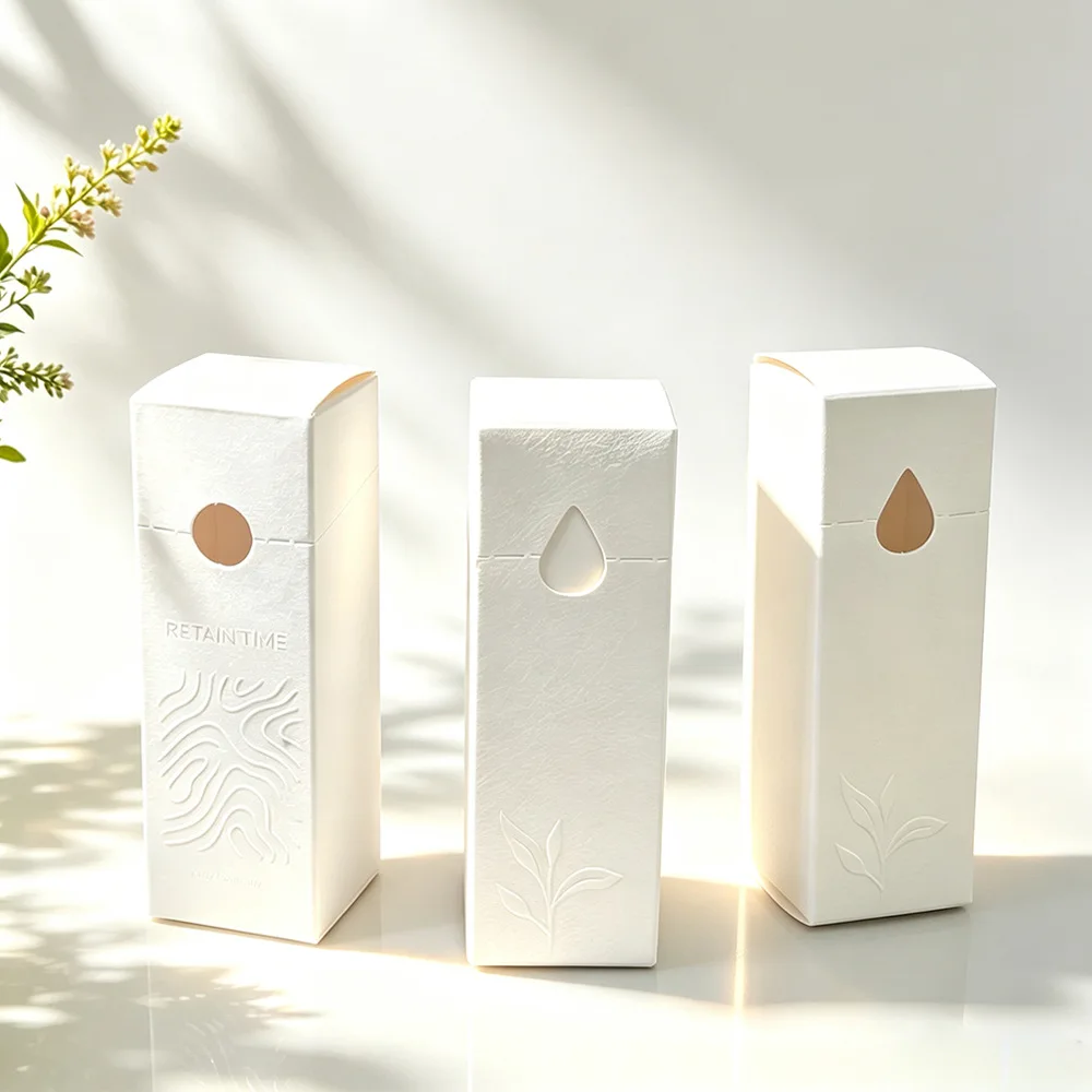 10ml 30ml Essential Oil Paper Box Kraft White Cardboard Packaging Box with Insert,Empty Dropper Bottle Gift Boxes