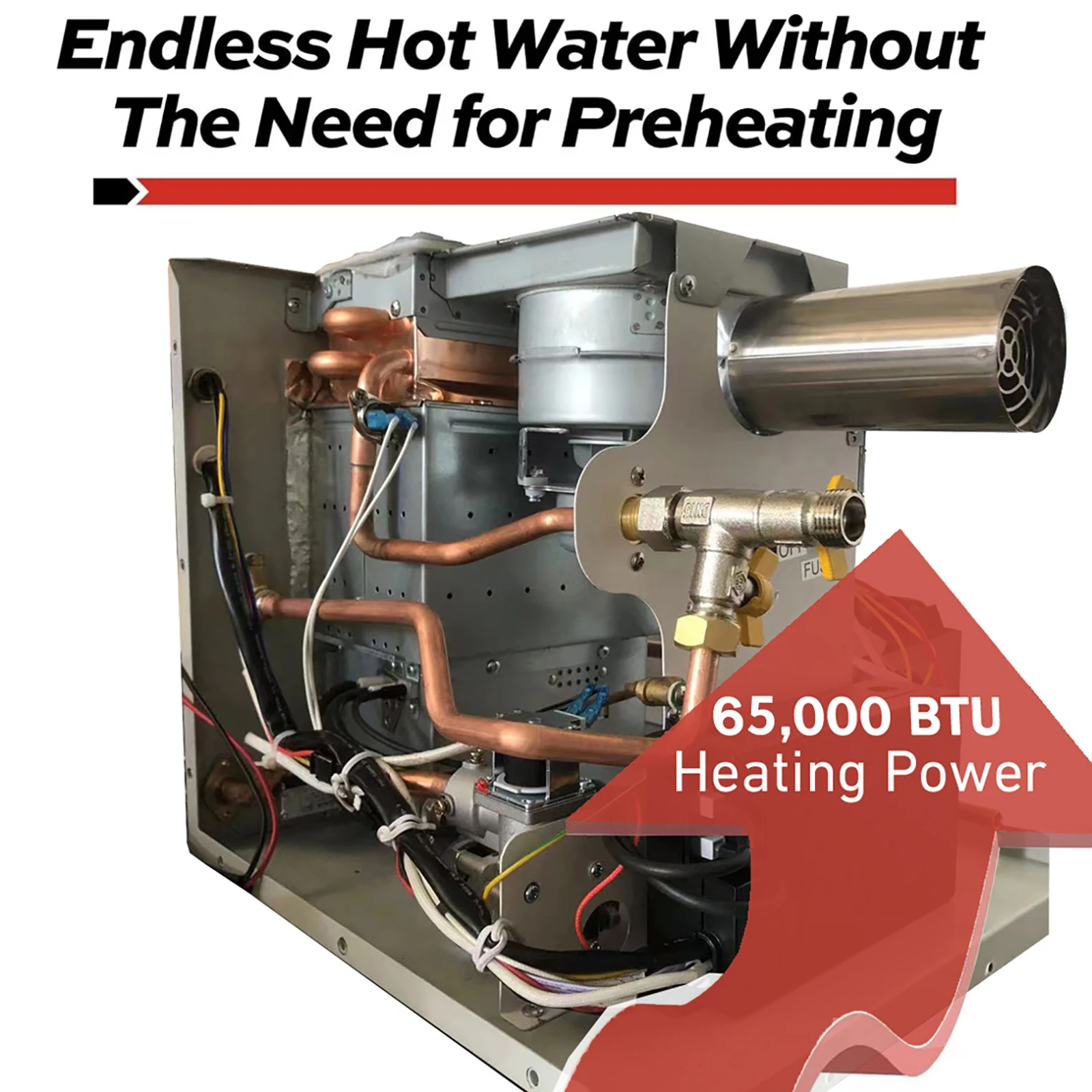 Artudatech RV Tankless Water Heater Propane Gas 65000BTU with Controller/Shower Accessories