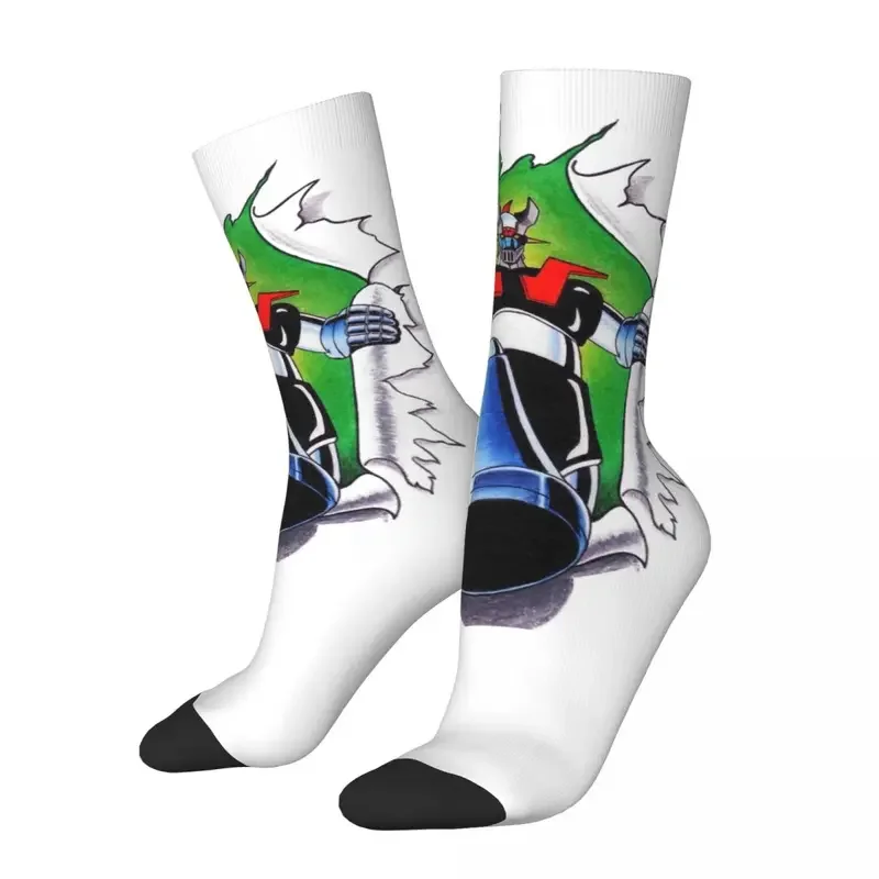 UFO Robot Grendizer Mazinger Unisex Winter Socks Hip Hop Happy Crew Socks Street Style Crazy Sock