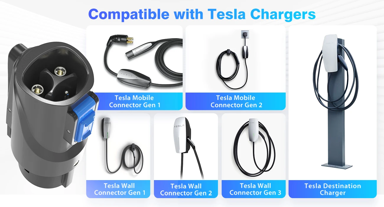 J1772 EV-Adapter, max. 80 A, 250 V, Tesla auf J1772-Ladeadapter, kompatibel mit Tesla Wall Connector Destination Charger Type1 EVs – Detail 2