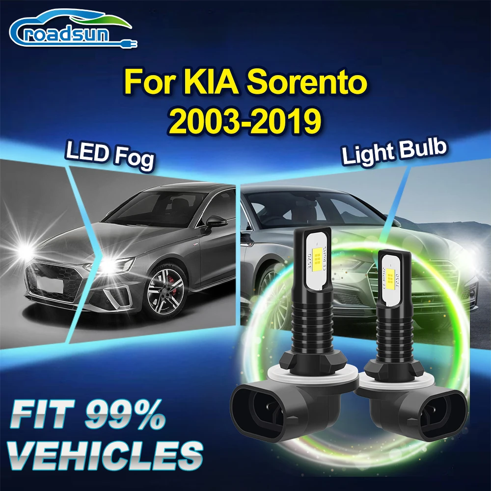 LED Fog Lamps Ampoule Plug And Play LED Fog Lights Bulb For KIA Sorento 2003 2004 2005 2006 2007 2008 2009 2010 2011 2012-2019