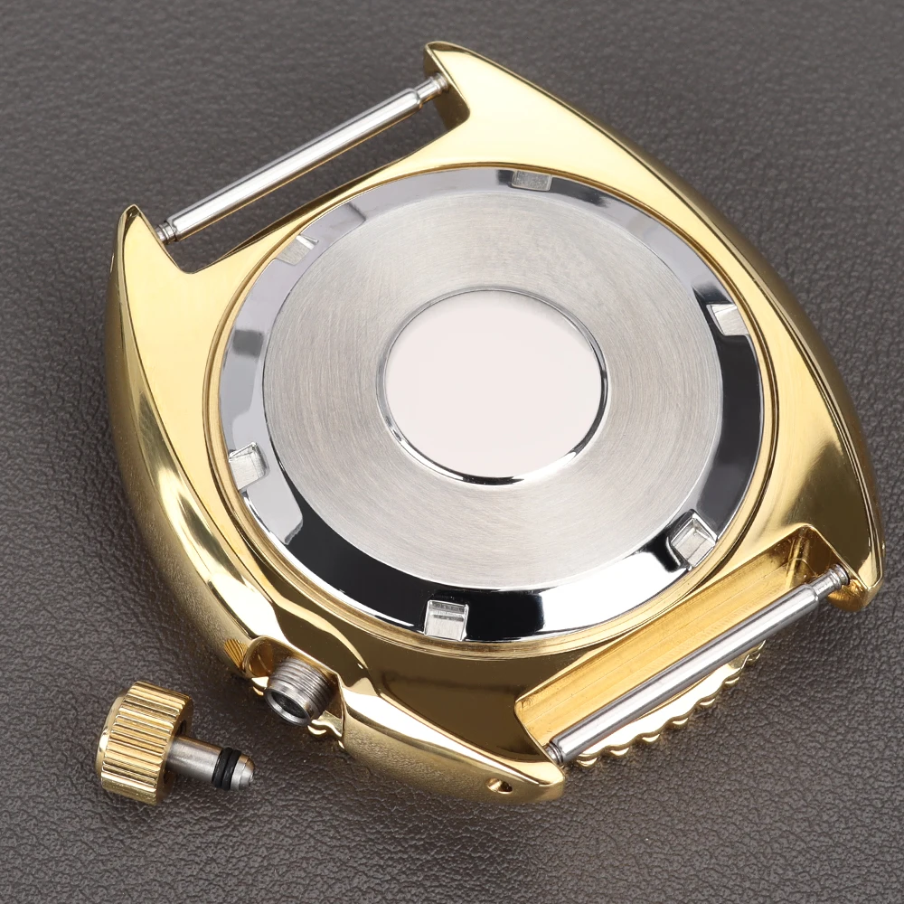 45mm Luxus-Uhrengehäuse aus 316L Stahl, Tauchergehäuse mit Saphirglas für NH34 NH35 NH36 NH38 4R35 7S26 Uhrwerke, Mod 6105 Turtle Abalone Gehäuse – Detail 7