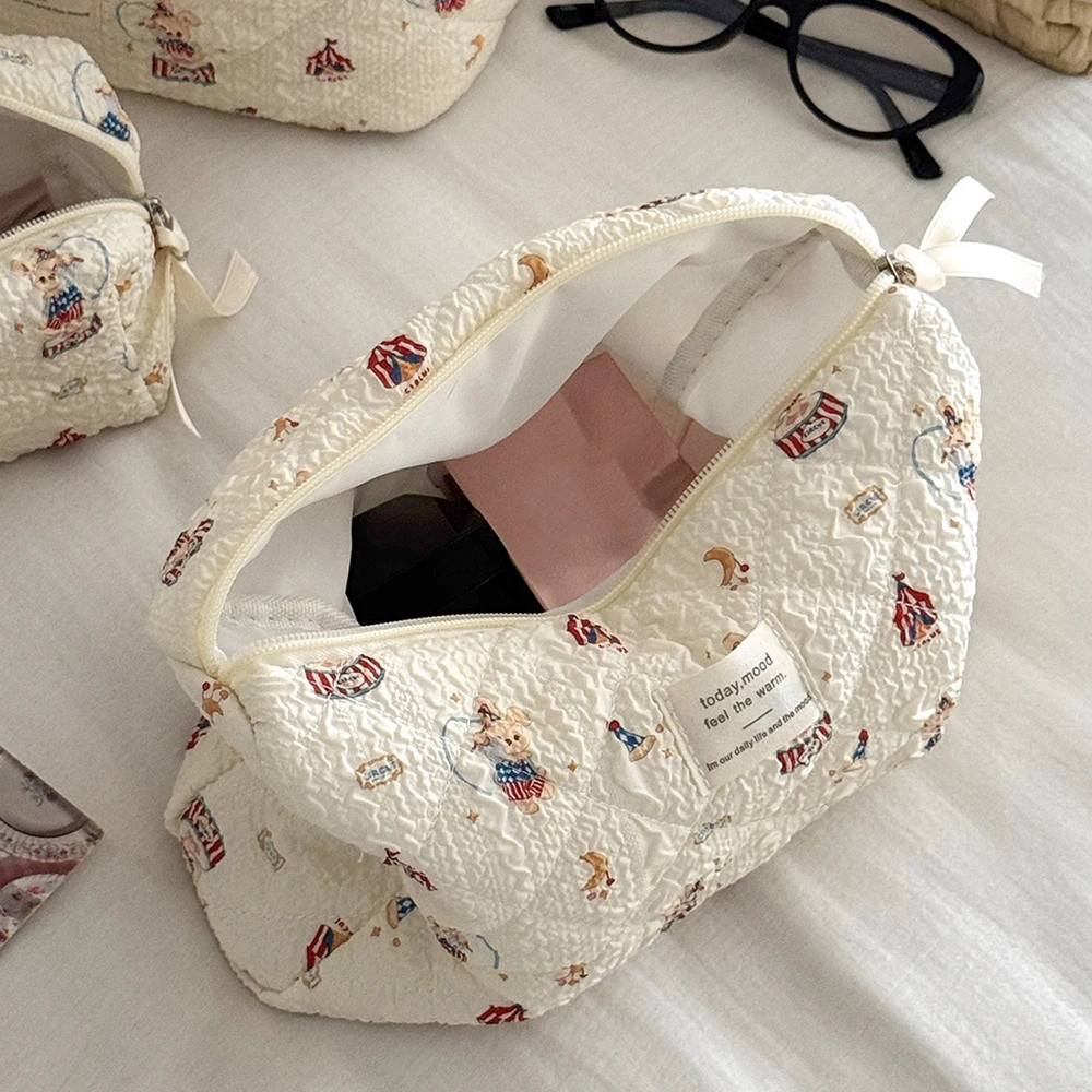 Mode Neue Cartoon Kaninchen Mädchen Make-Up Tasche Tote Kosmetische Veranstalter Stepp Beutel Handtasche Damen Kawaii Zipper Lagerung Tasche – Detail 4