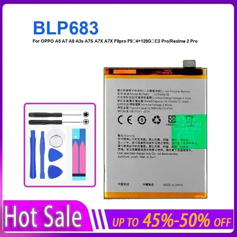 بطارية الهاتف المحمول BLP683 3500Mah ل ممن لهم A5 A7 A8 A3s A7S A7X F9pro F9 4 + 128G C2 Pro Realme 2 #2