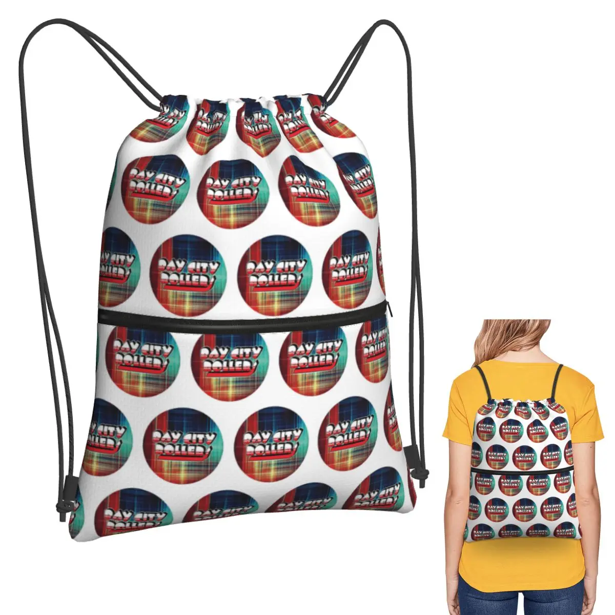 

Рюкзаки Bay City Rollers, многофункциональные портативные карманные спортивные сумки на шнурке, сумки для книг для студентов-путешествий