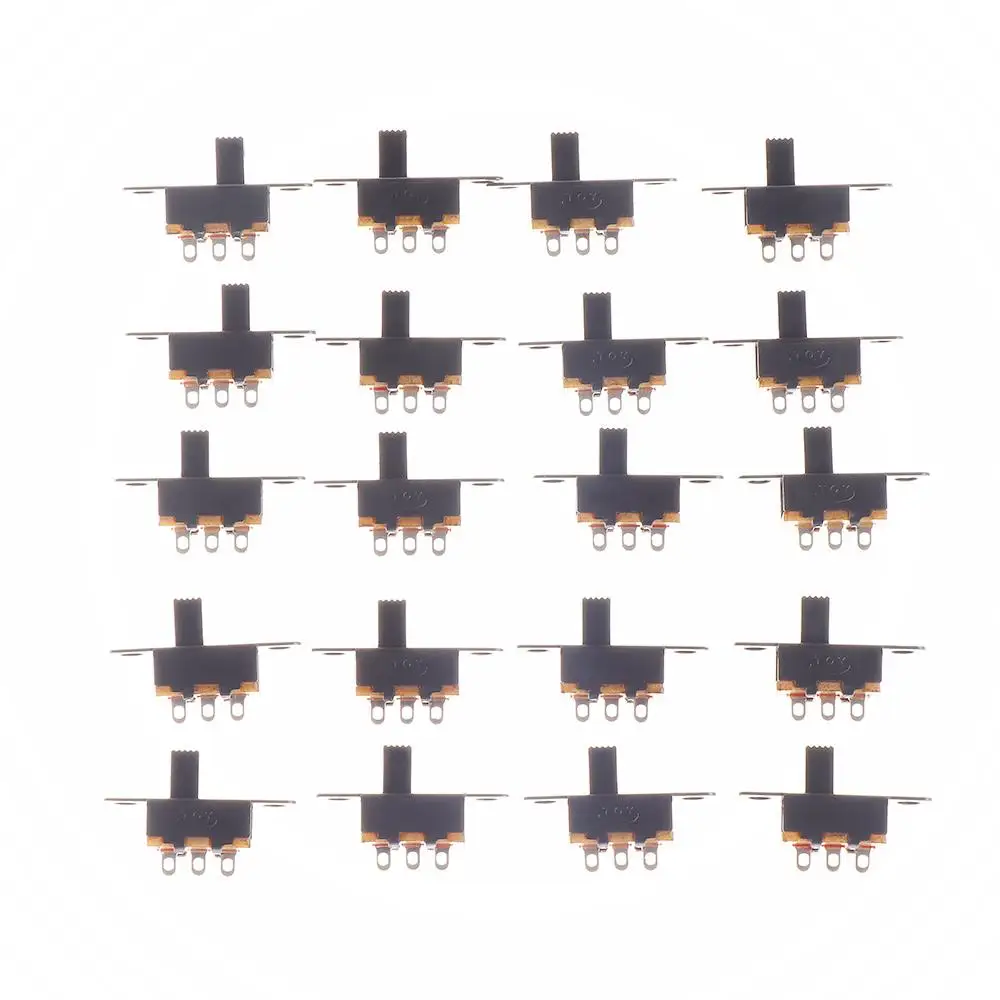 20Pcs Small Miniature Slide ON-Off 3 Pin Black Electrical Component Toggle Switch Switches