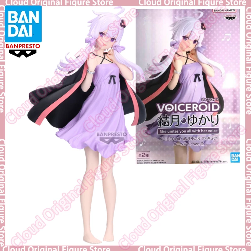 在庫あり-100-オリジナルバンダイバンプレスト-vocaloid-遊月ゆかり紫ドレス-pvc-アニメフィギュアコレクタブルモデルおもちゃ