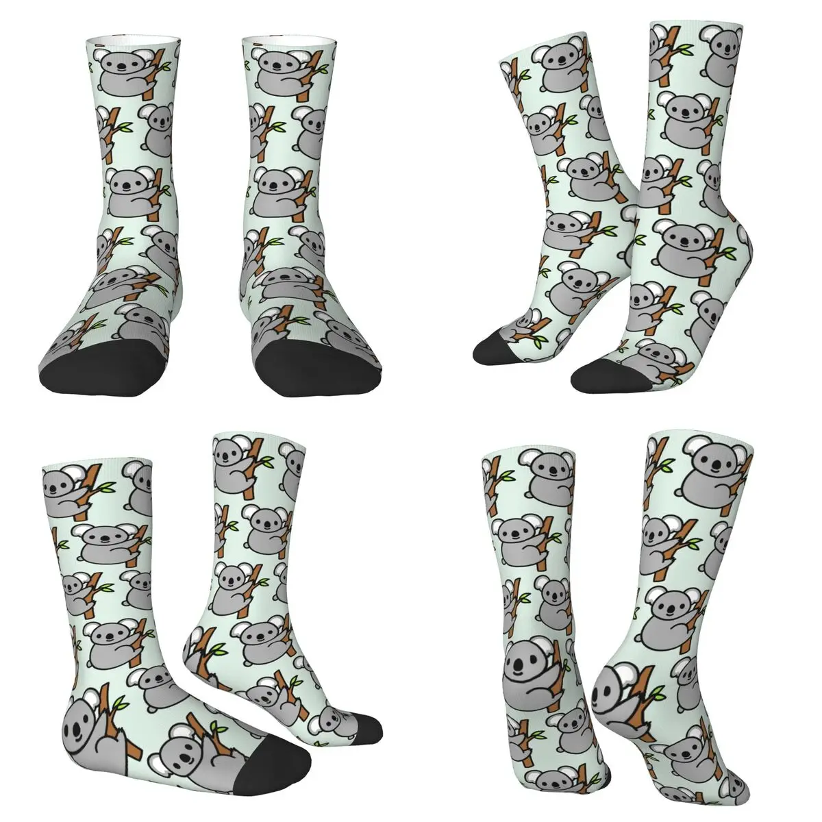 

Носки с коалами, впитывающие пот чулки в стиле Харадзюку, всесезонные длинные носки, аксессуары для подарка на день рождения унисекс