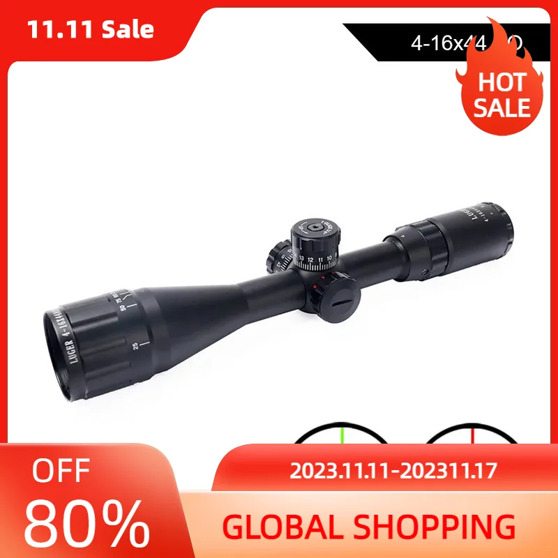 4-16X44 Tactical Optic Sight Scope Green Red Illuminated Riflescope Sniper Airsoft Air GunsHunting Rifle Scope