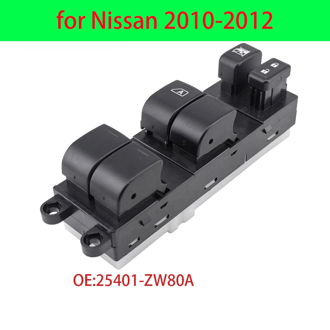 Car Electric Power Master Window Switch Front Left Driver Side for Nissan 2010-2012 25401-ZW80A