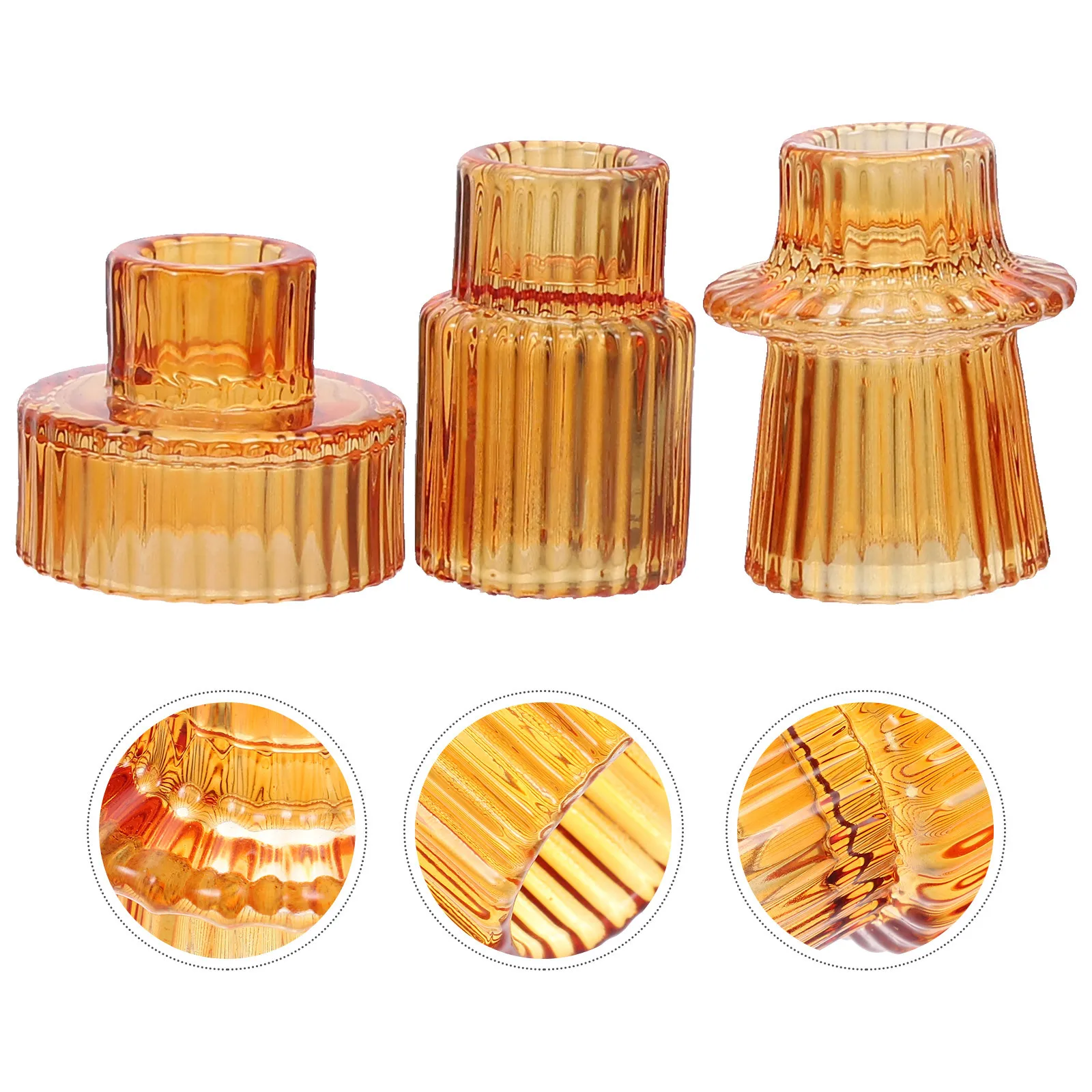 

6Pcs Glass Holder Vintage Elegant Candlestick Holders Decorative Table Centerpiece Home Decor Holders for Table