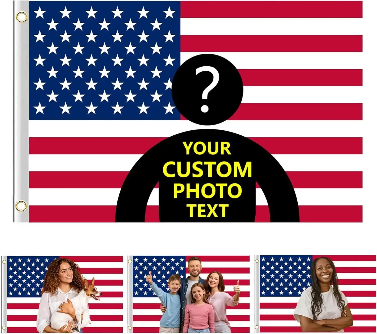 2x3fts 3x5fts Custom Pink USA America Flag Design Your Own Image Tapestry Poster Flag For Indoor Decoration, Home Decor