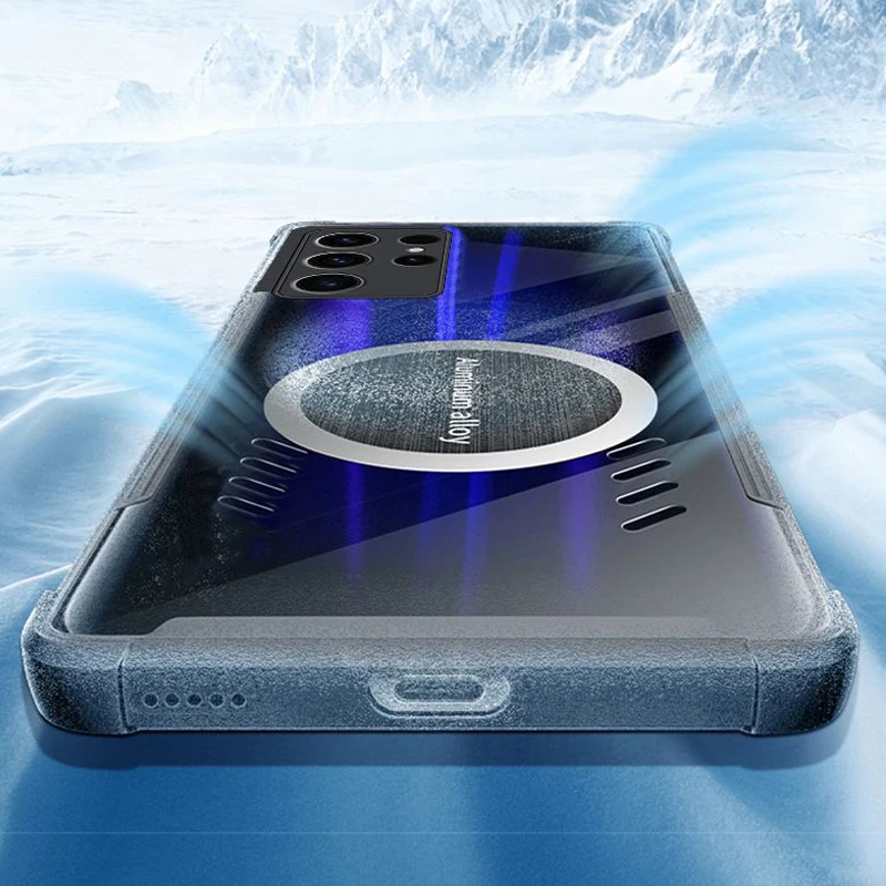 For Galaxy S23 Plus Graphene Vent Hole Case For Samsung S23 Ultra S23+ Heat Dissipation Breathable with Radiator Cooling Fan view 2