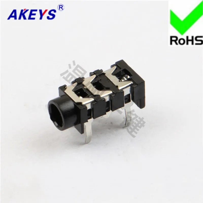 10 pcs PJ-313 power outlet 3.5 headset socket 5-foot pin 2 fixed feet-3.5MM socket mother seat