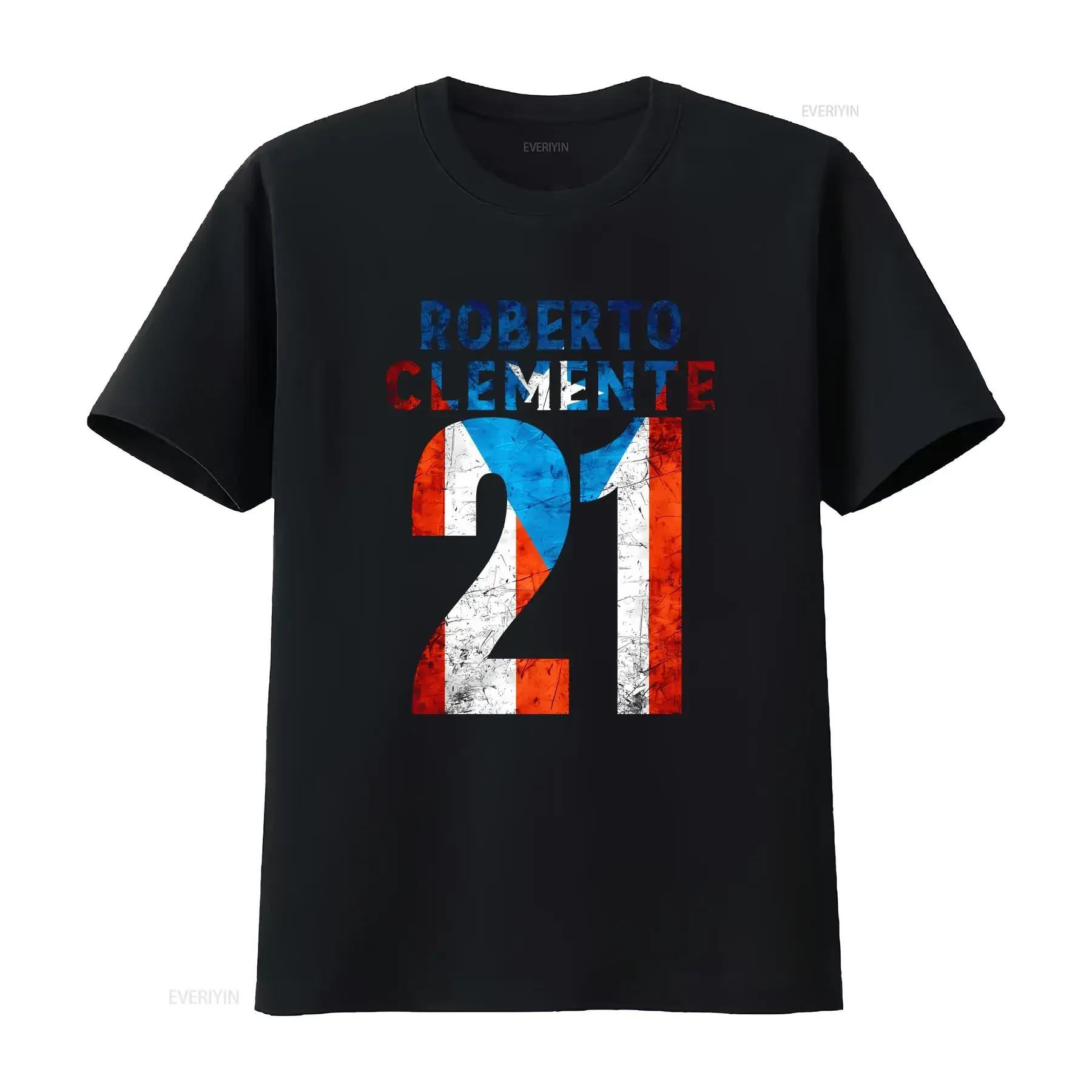 I am Roberto Clemente 21 Puerto Rican Flag Jersey  T Shirt vintage Washed streetwear Casual Stylish Breathable Unisex Slightly