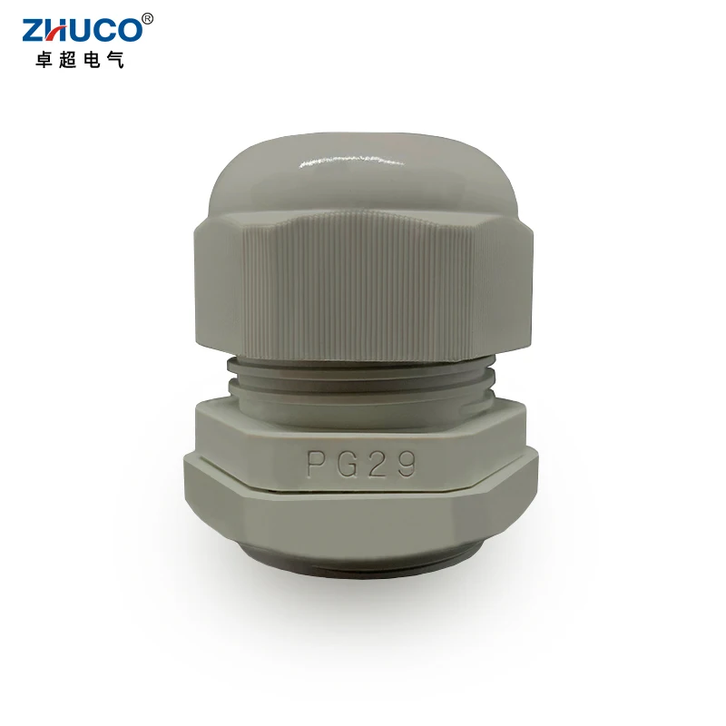 

ZHUCO 10Pcs PG29 Grey Gland IP68 Connector Joints Nylon Plastic Waterproof Adjustable 18-25mm Cable Cover with Rubber Gasket