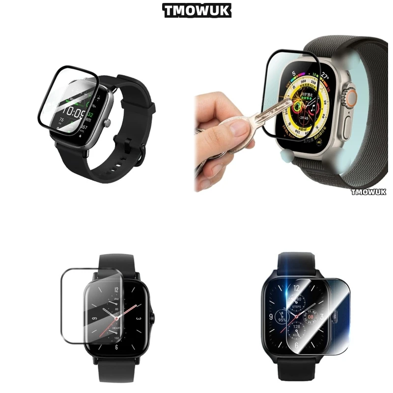 

For Amazfit BIP 3 5 6 U Pro Active Unity GTS 2E 2 3 4 MINI, Easy-to-Install Soft Flexible Screen Protector With Full Coverage