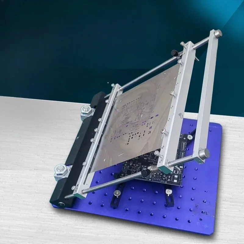 Precision Manual SMT PCB Solder Paste Printing Table 170MM×170MM Mini Steel Mesh Screen Printing Machine Circuit Board Soldering