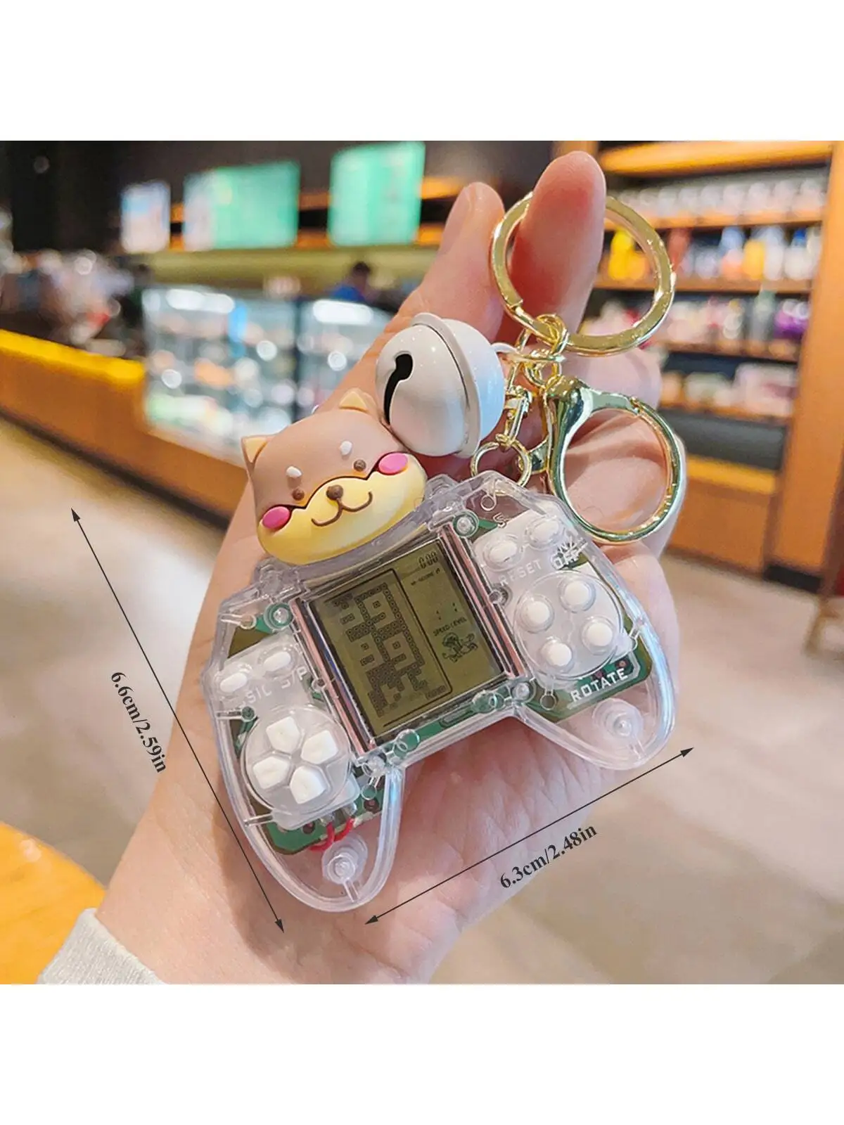 1PC cartoon personality mini game machine keychain cute handheld square game machine pendant