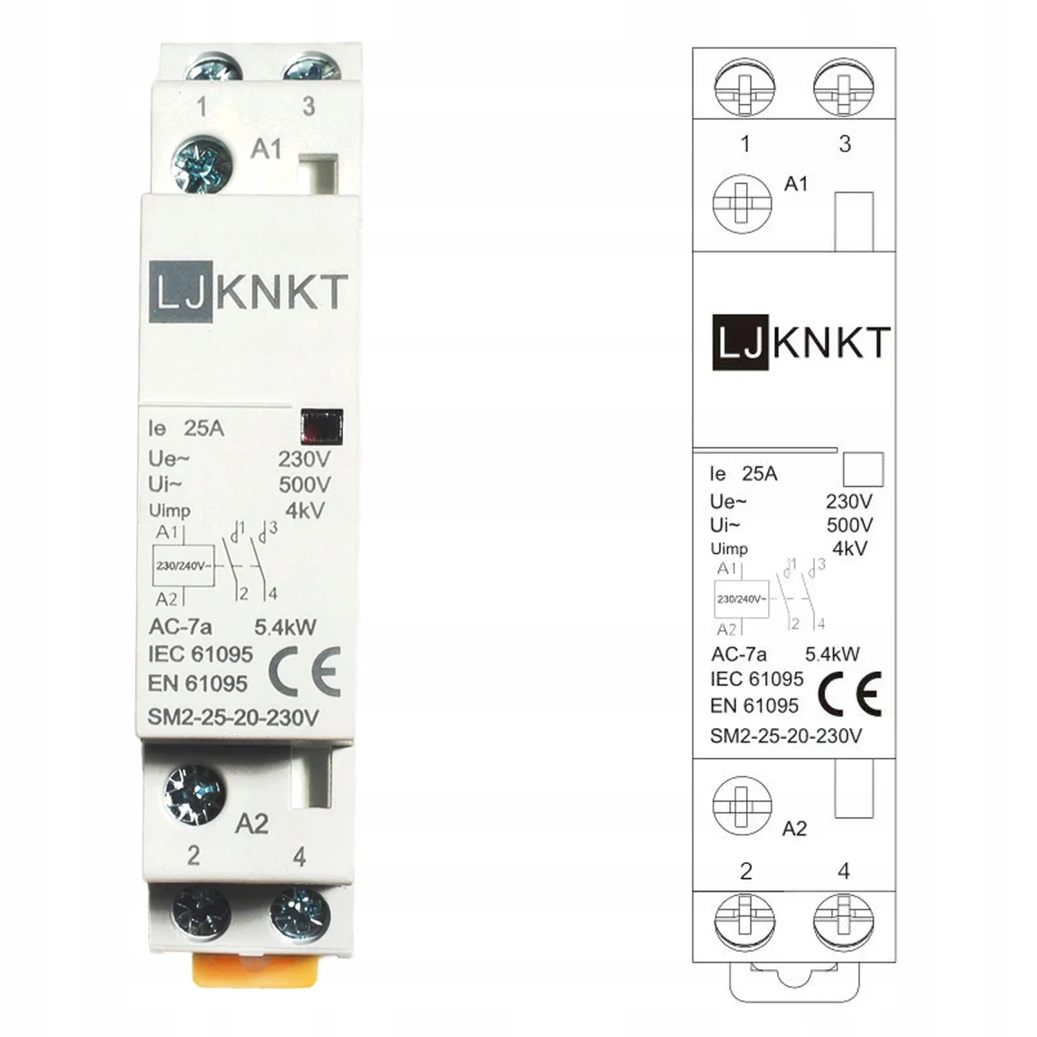 25A AC 230V DC110V Dual Voltage Impulse Relay Household Electric Pulse Control Relay Auto Control Relay for Lighting Circuit