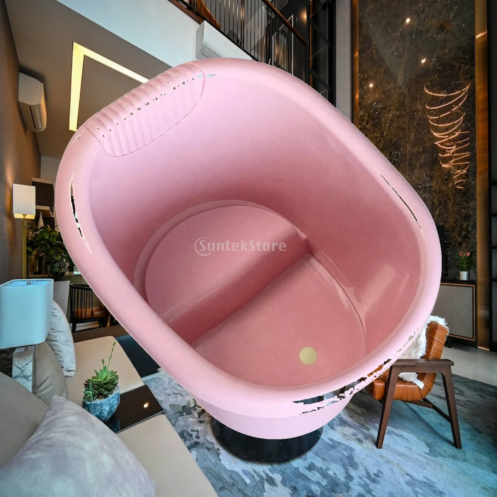 Bathing Tub with Molded Seat Easy-to-Use Rigid Baby Bath Tub Toddler Bathtub Stable 2-in-1 for Children, Home Bathroom