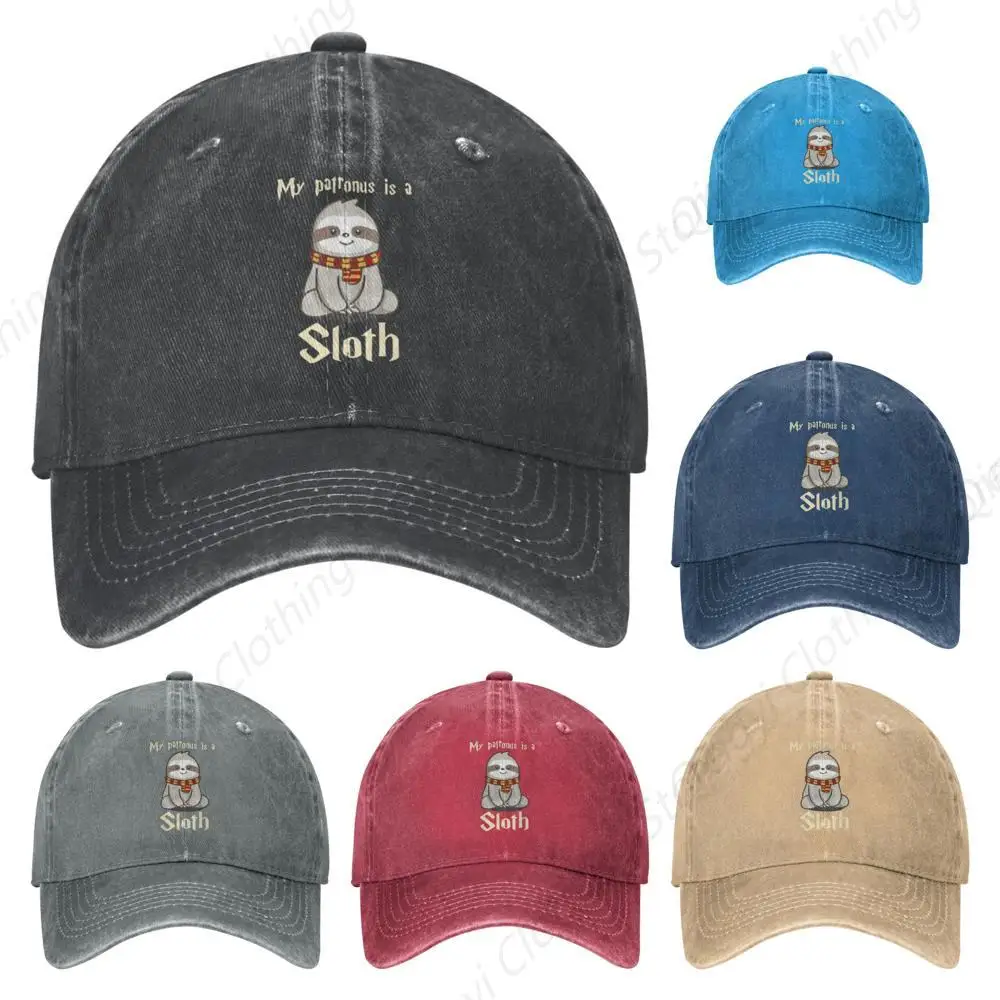 

My Patronus is A Sloth Unisex Cowboy Hat Baseball Caps Adjustable Sports Golf Denim Casquette Cap Black