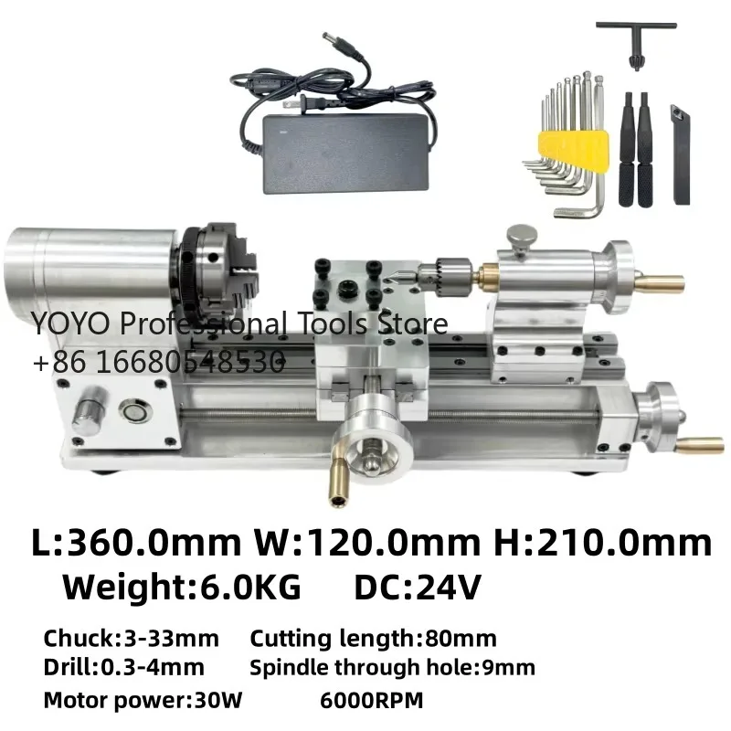 1 DIY Mini Lathe Micro-Lathe for Metal & Woodworking Mini Torno Desktop Tool AC220V DC24V Manual Lathe Mini lathe machine