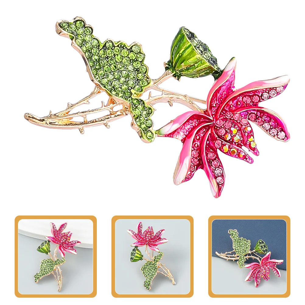 

Lotus Brooch Pin Exquisite Alloy Craftsmanship Elegant Dress Accessory Gifts for Women Birthday Special Occasions Decorative