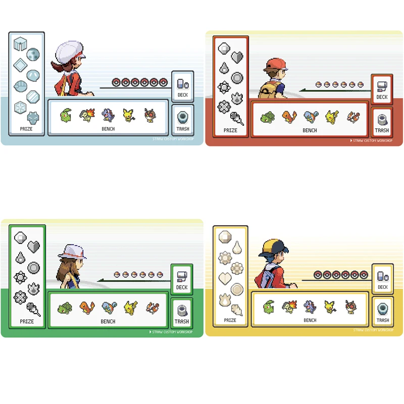 Diy Ptcg Pokemon Pixel Karte Pad Pikachu Charmander Gummi Schlacht Pad Spielen Matte Spiel Matte Anime Sammlung Aktion Spielzeug Figuren Geschenk
