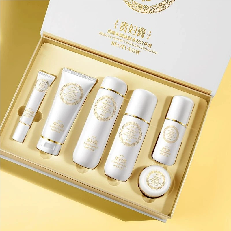 Noble Lady Face Skin Care Sets 6Pcs Face Wash Whitening Cream Firming Anti-wrinkle Face Toner Eye Cream Lotion BB Cream