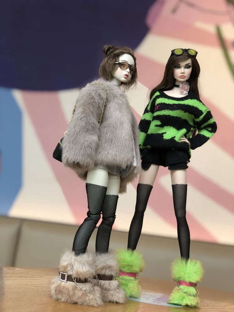 Blyth Shoes Ob24 Fur Boots (Fit Azone,Pullip,MMK ,JB ,Licca, Kurhn,ICY,1/6 Dolls)