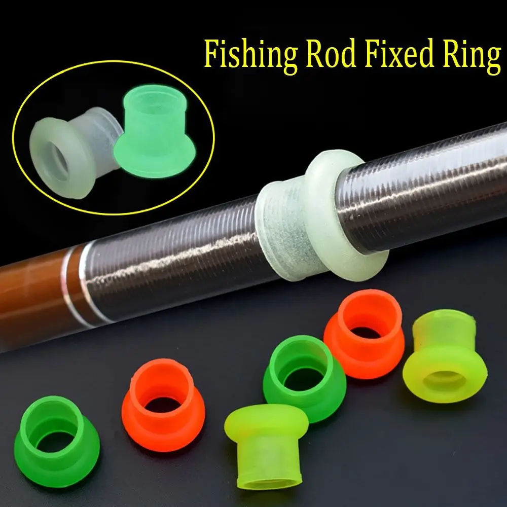 10Pcs Durable Silicone Fishing Rod Fixed Ring Fishing Gear Tackle Accessories Handle Protective Case Rod Bottom Protector