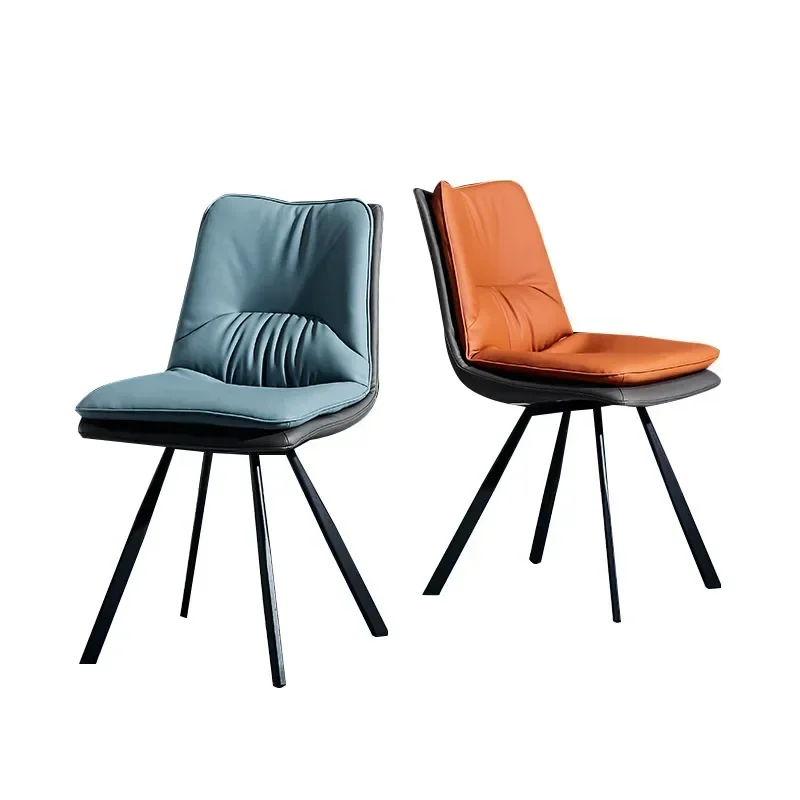 &Chair, Nordic Luxury Double-layer Fabric Dining Chair, Modern Simple Dining Back Carbon Steel Leg Dining Co Chaises Salle Mange