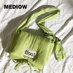 MEDIOW Preppy Style Cloth Bags For Women Luxury Designer Shoulder Bag 2023 New In Nylon Letter Decoration Small Crossbody Purses