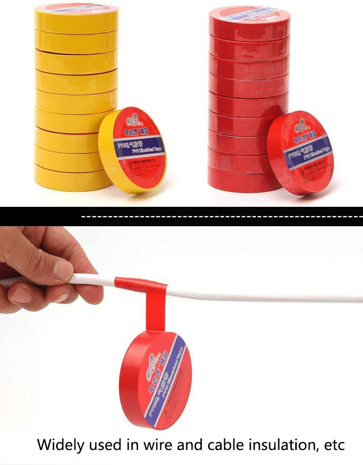 PVC-Isolierband, rot, gelb, grün, blau, schwarz, Isolierband, Super Stick, wasserdichtes PVC-Band, 1 Rolle 10 m und 5 m – Detail 6