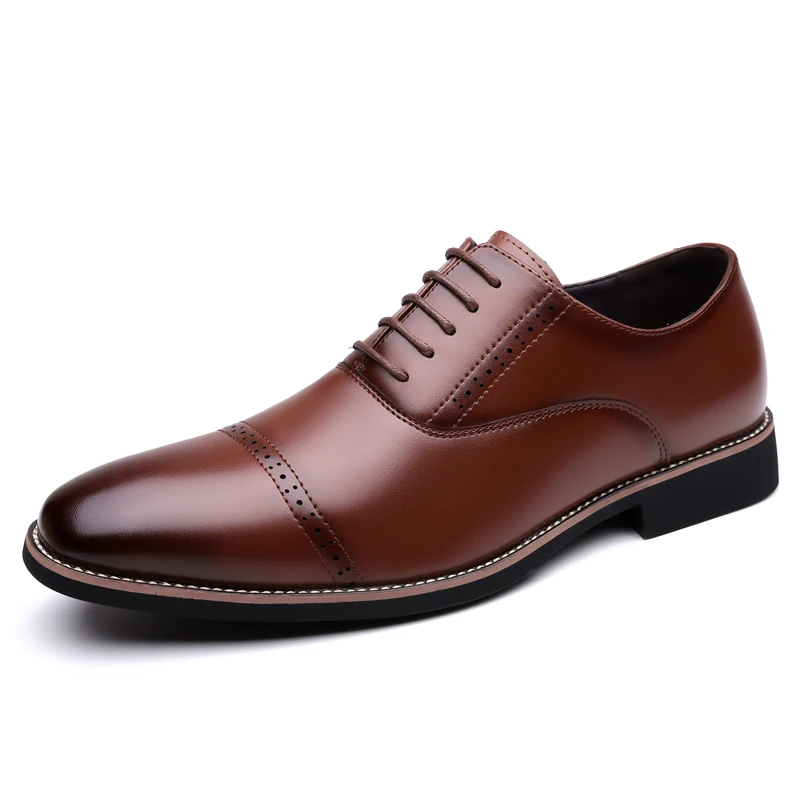 Men Oxford Shoes PU Brogue Carved Comfortable Classic Business Formal Men Shoes Size 38-48