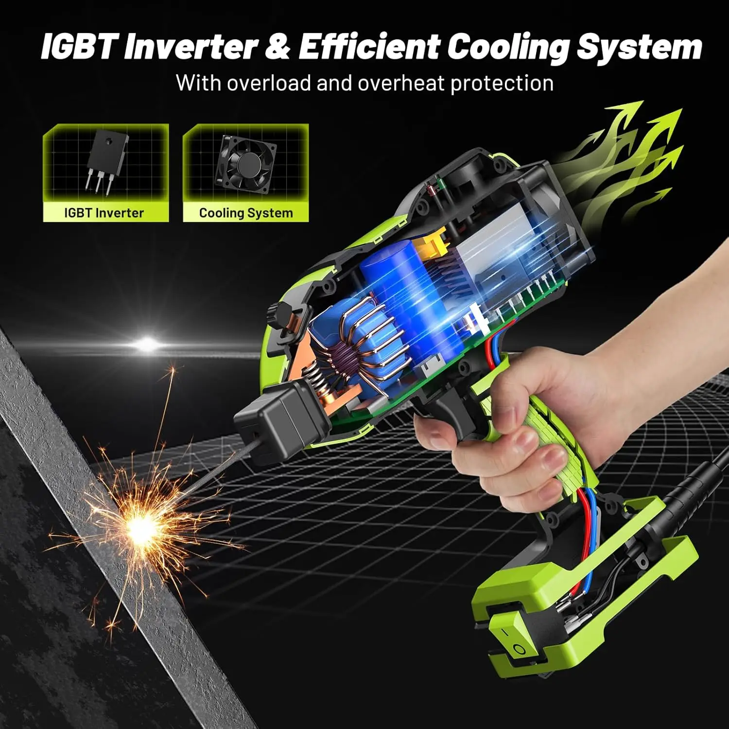 ماكينة لحام محمولة Taskstar 110 فولت مع نظارات سواد تلقائية: ماكينة لحام القوس العاكس IGBT لقضبان 3/32 بوصة-1/8 بوصة #2