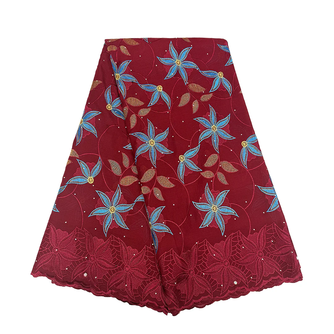 Новейший дизайн, африканская хлопковая кружевная ткань, 5 ярдов, швейцарская вуаль, кружевная вышивка, хлопковая ткань для женщин, шить свадебные платья